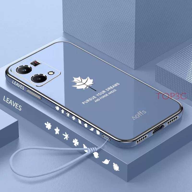 Case Oppo Reno 7 4G / Oppo Reno 8 4G Terbaru Casing Elektro Plating Maple Silikon Lentur