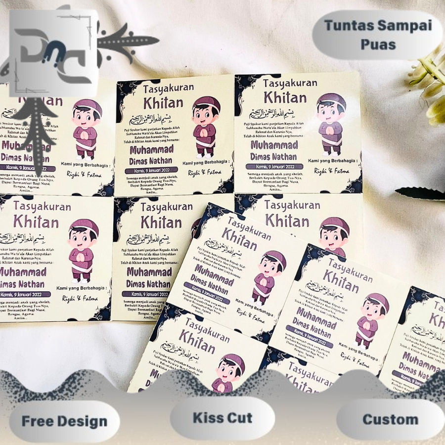 

9-15 Stiker Walimatul Khitan Sunatan Free Desain Dnd Sticker Kotak Chromo Tasyakuran Khitanan