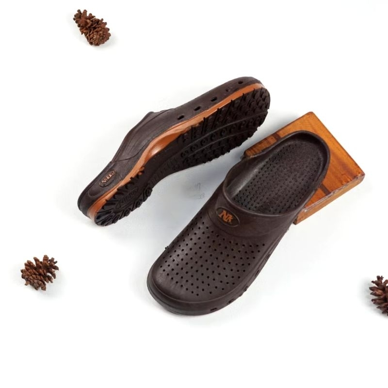 Nikko Sandal Selop Bakpao Baim 40-42 Coklat Pria / Sandal Karet Pria Tahan Air