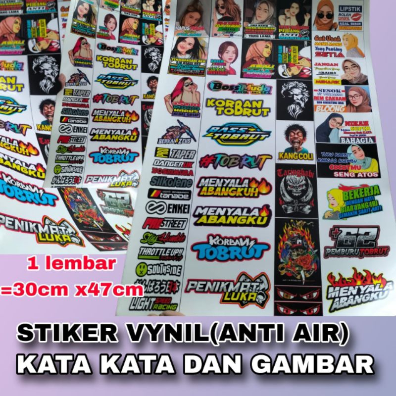 

STIKER KATA KATA VIRAL GAMBAR CEWEK CANTIK BAHAN VYNIL(ANTI AIR) 1 LEMBAR UKURAN 30X47