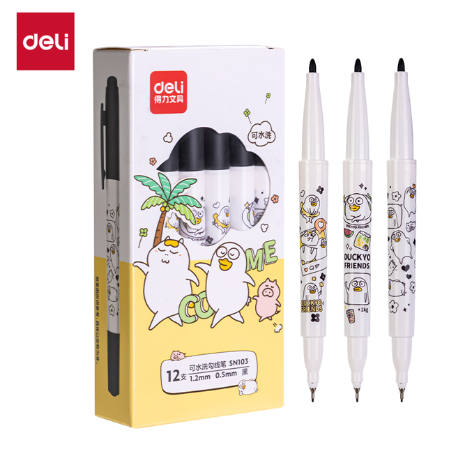 

Deli - Bolpen Spidol Dual Tip Pigment Linear 2 in 1 SN103