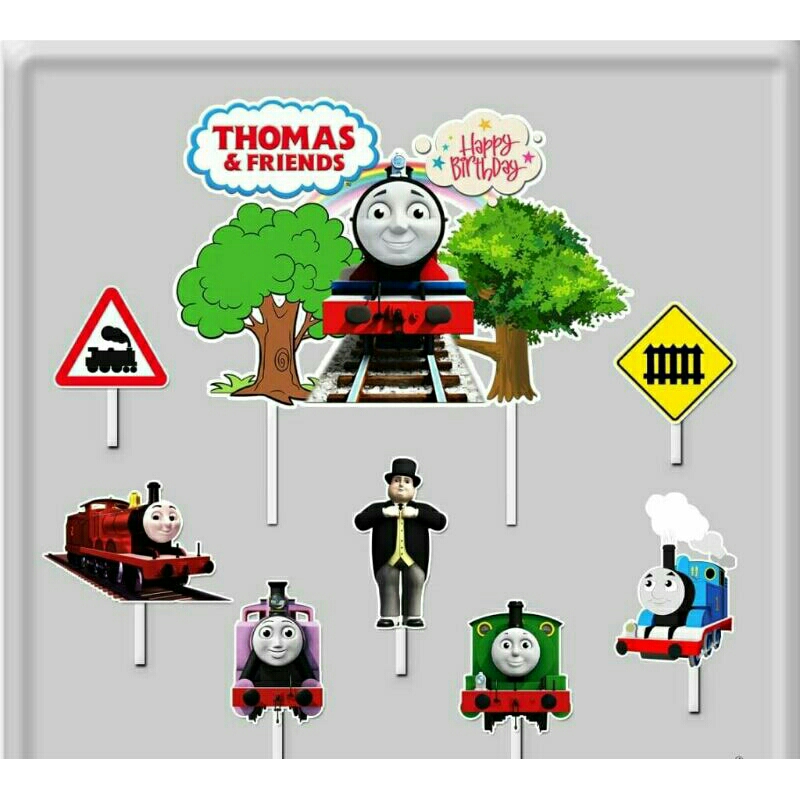 dekorasi kue cake topper hiasan kue ulang tahun dan tumpeng karakter thomas and friends