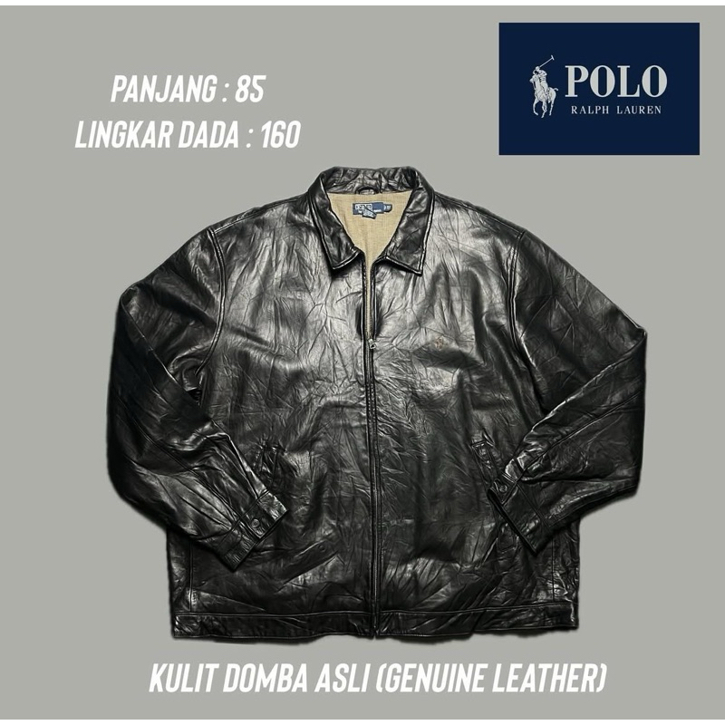 POLO LEATHER JACKET/JAKET KULIT DOMBA BIG SIZE COWOK