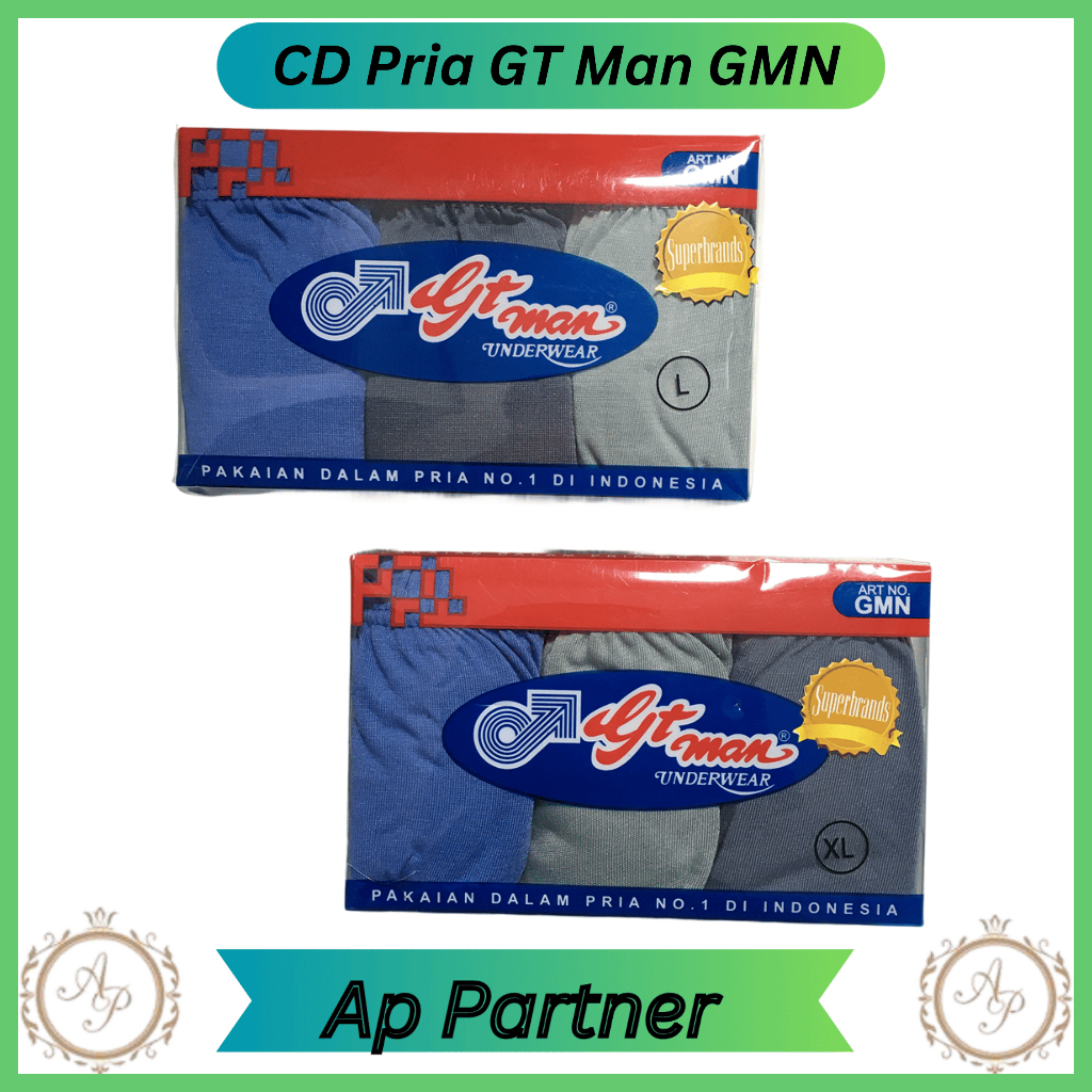 Grosir 6 Pcs Cd Celana Dalam Pria Dewasa GT Man GMN Bahan Katun Polos Premium | CD Laki Laki Adem