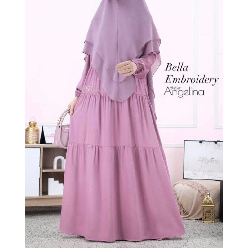 BELLA DRESS EMBROIDERY PURPLE XS ATELIER ANGELINA