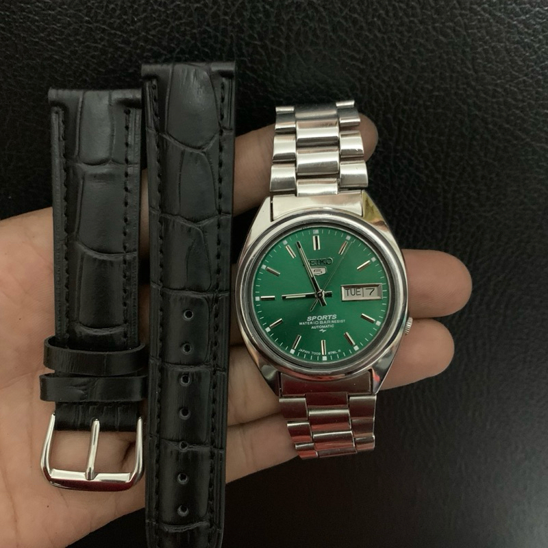 Seiko 5 Green dial with bracelet&leather strap Original seiko Movemet