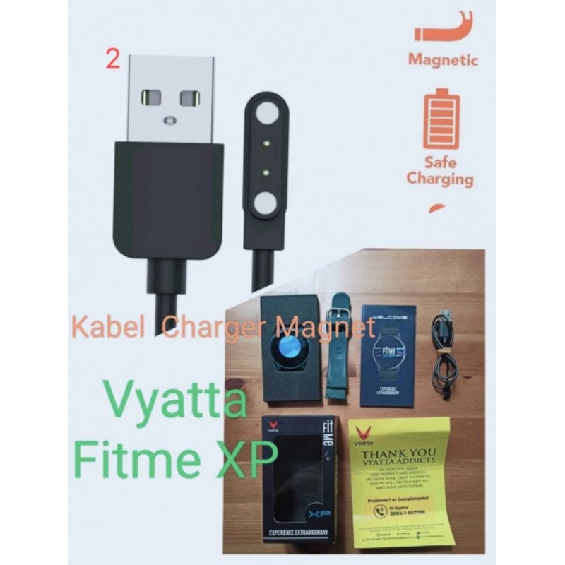 Vyatta Fitme XP Smart Watch Kabel Charger Smartwatch Vyatta Fitme XP Magnetic 2 Pin