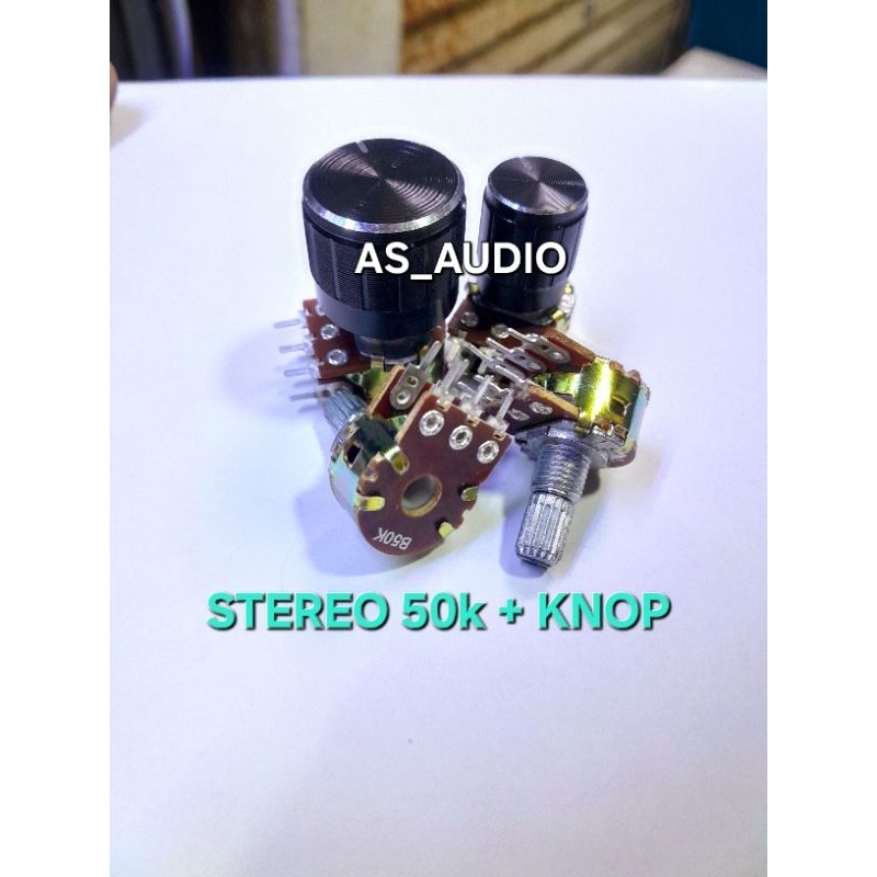 MURAH POTENSIO 50K STEREO PENDEK + KNOP 1SET
