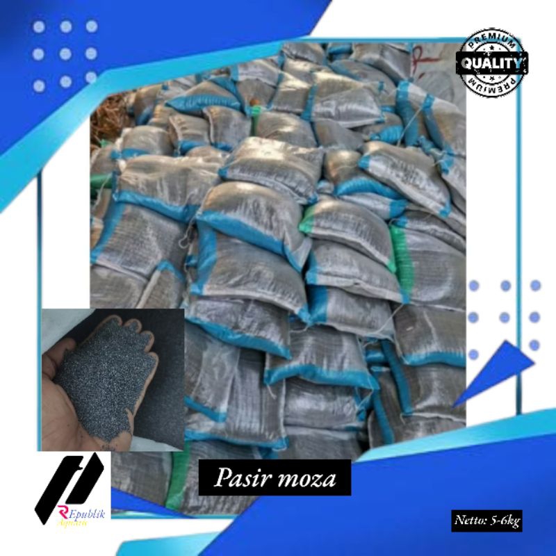 Pasir moza karungan / Pasir silika hitam karungan / Pasir moza