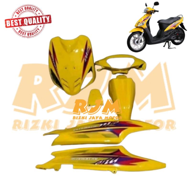 FULL BODY HALUS YAMAHA MIO SPORTY KUNING PLUS STRIPING