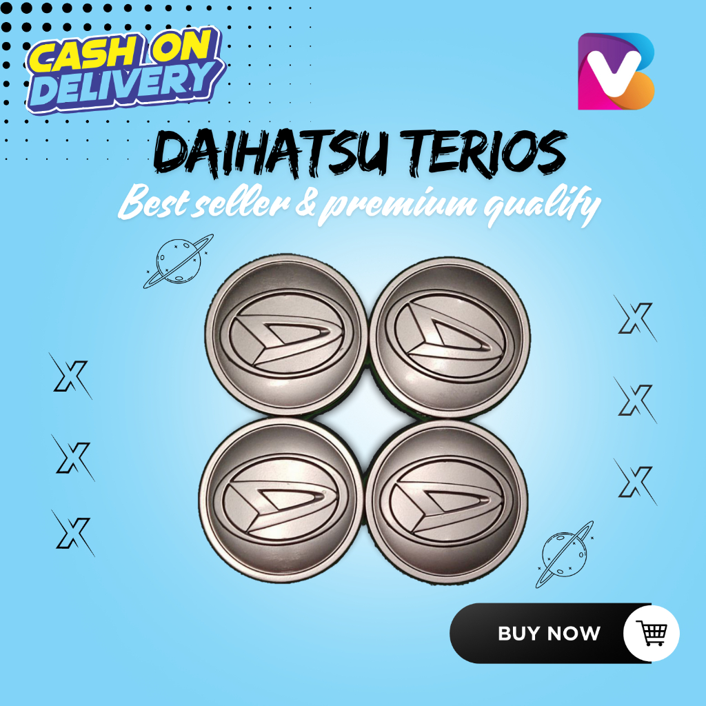 1pcs 62mm Daihatsu Tutup roda tutup velg dop mobil Grand New Xenia Terios ring 15 16 Silver doff
