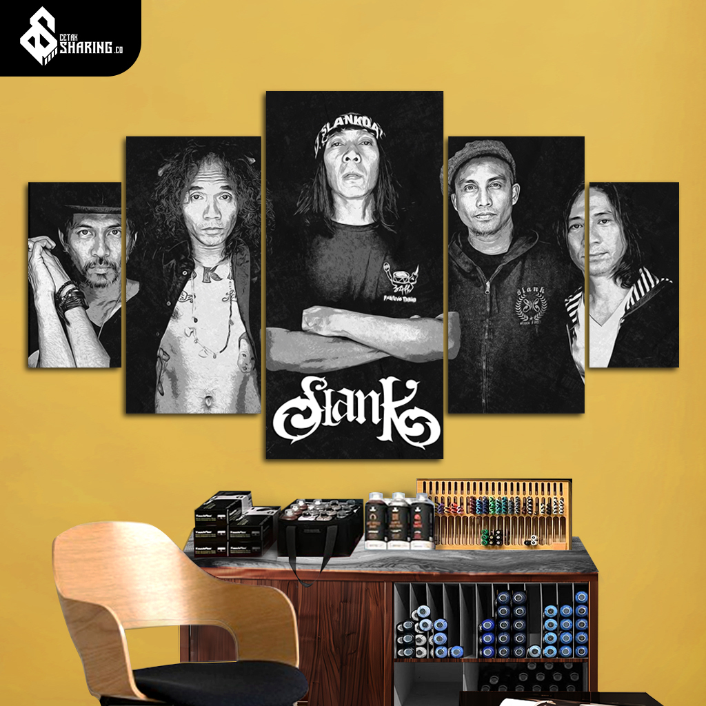 VEANCE HIASAN PAJANGAN DINDING BAND POSTER BAND 1 SET SLANK 5 Pcs POSTER KAYU WALL DECOR