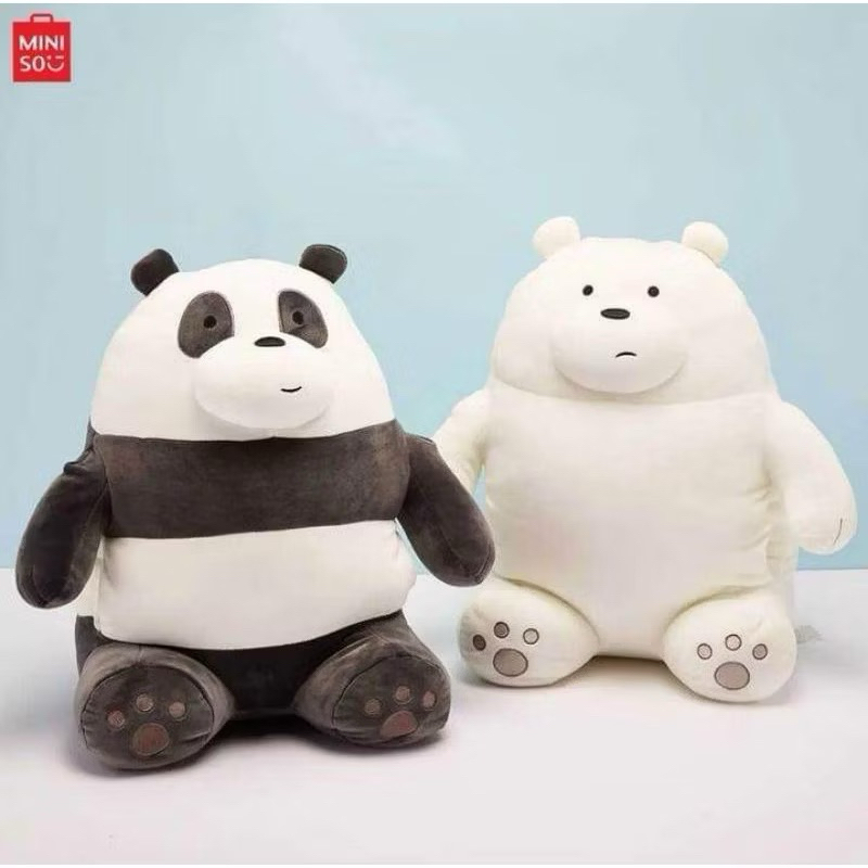 COD MINISO 46cm We Bare Bears Plush Toy Boneka Ice Bear Boneka Grizzly Boneka Panda Jumbo Boneka Bes