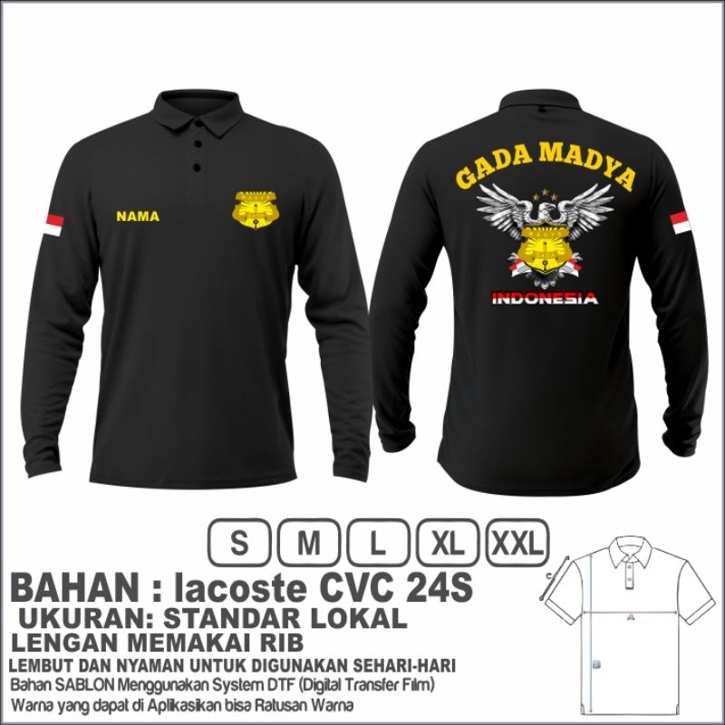 kaos gada madya polo lengan panjang/satpam/, security