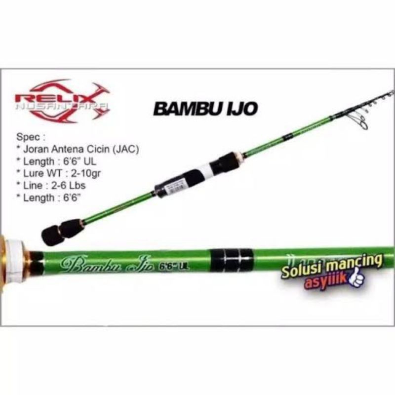 joran pancing relix bambu ijo UL telescopic 2-6 lbs murah laris Semarang