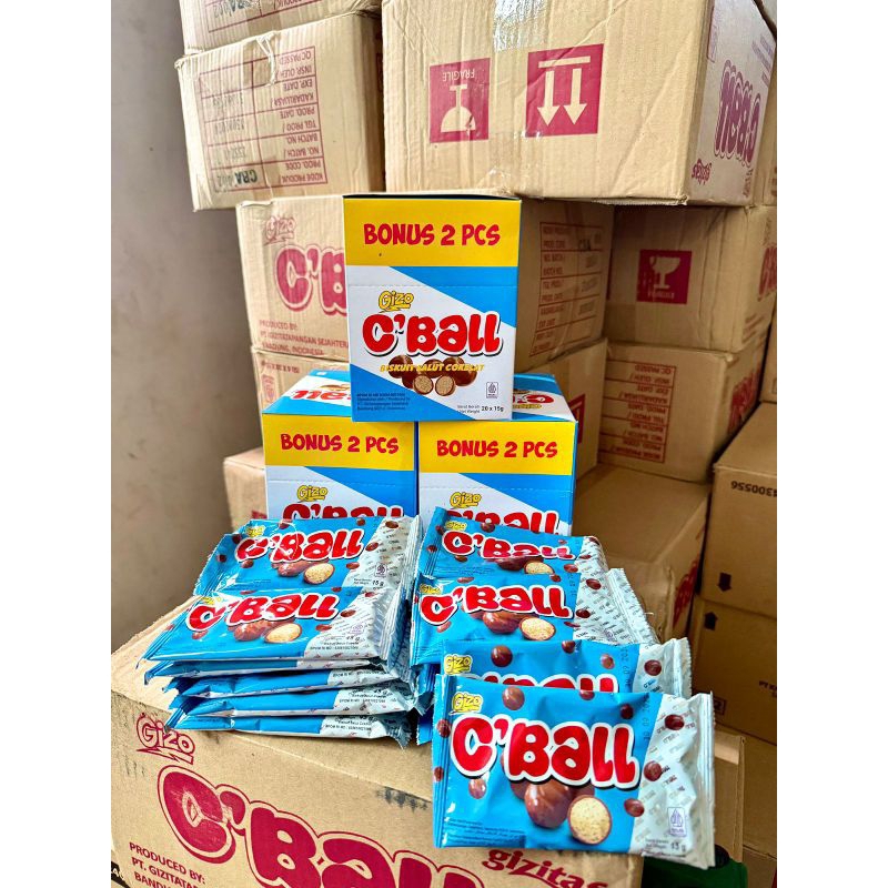 

Gizo C'Ball Biskuit balut coklat perbox isi 20 bks + free 2 bks