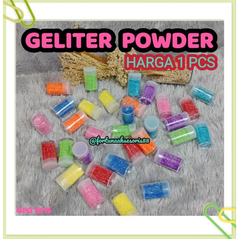 

GLITTER POWDER WARNA WARNI / MICA POWDER / BUBUK METALIK / GLITER BUBUK BAHAN KERAJINAN / GLITTER SPARKLING GPG 551621