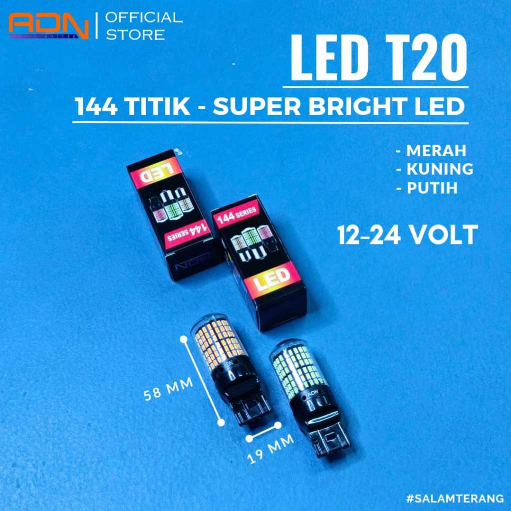 Lampu LED 7443 7440 T20 144 smd 3014 Sein Rem Senja | No Hyper Flash