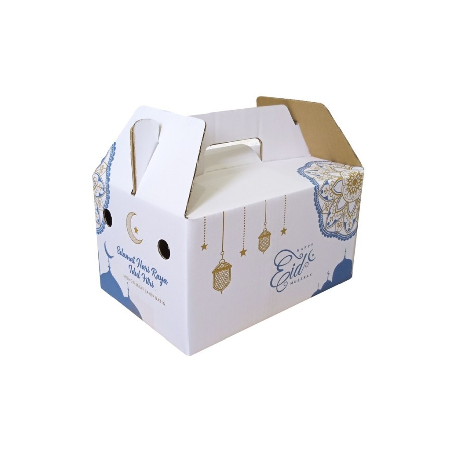 

( 5 pcs ) Box Jinjing Lebaran Kardus Kotak Kemasan Hampers Parcel Idul Fitri 27x18x15 cm