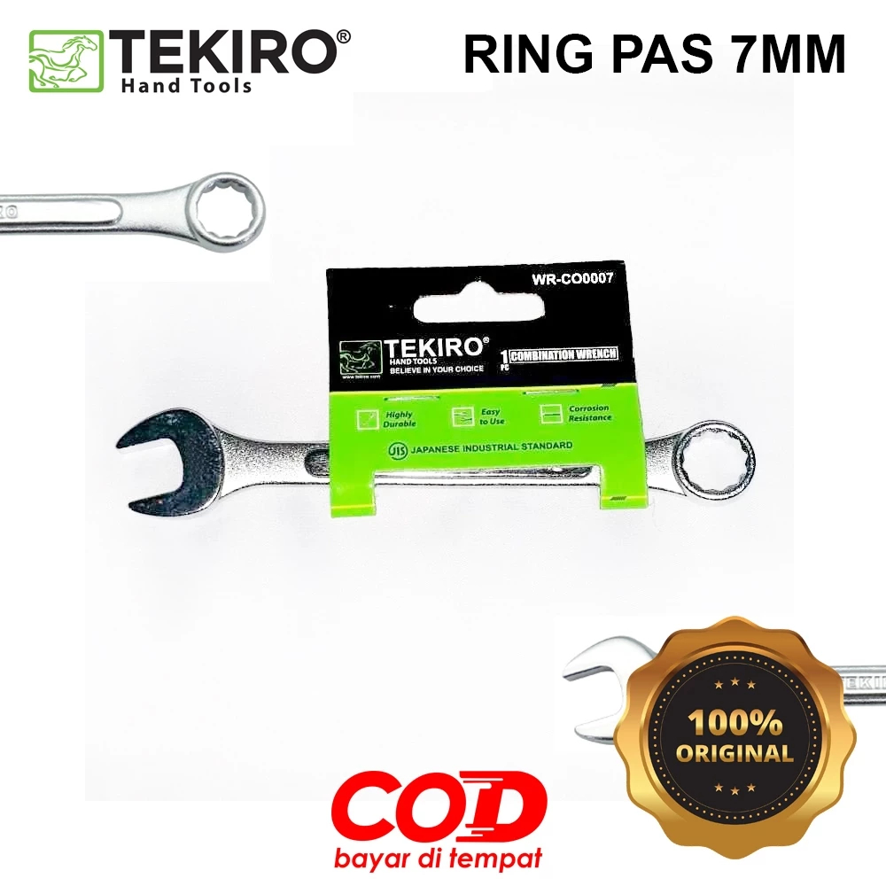 TEKIRO RING PAS 7MM / RING PAS / COMBINATION WRENCH / KUNCI RING PAS 7 MM TEKIRO ORIGINAL