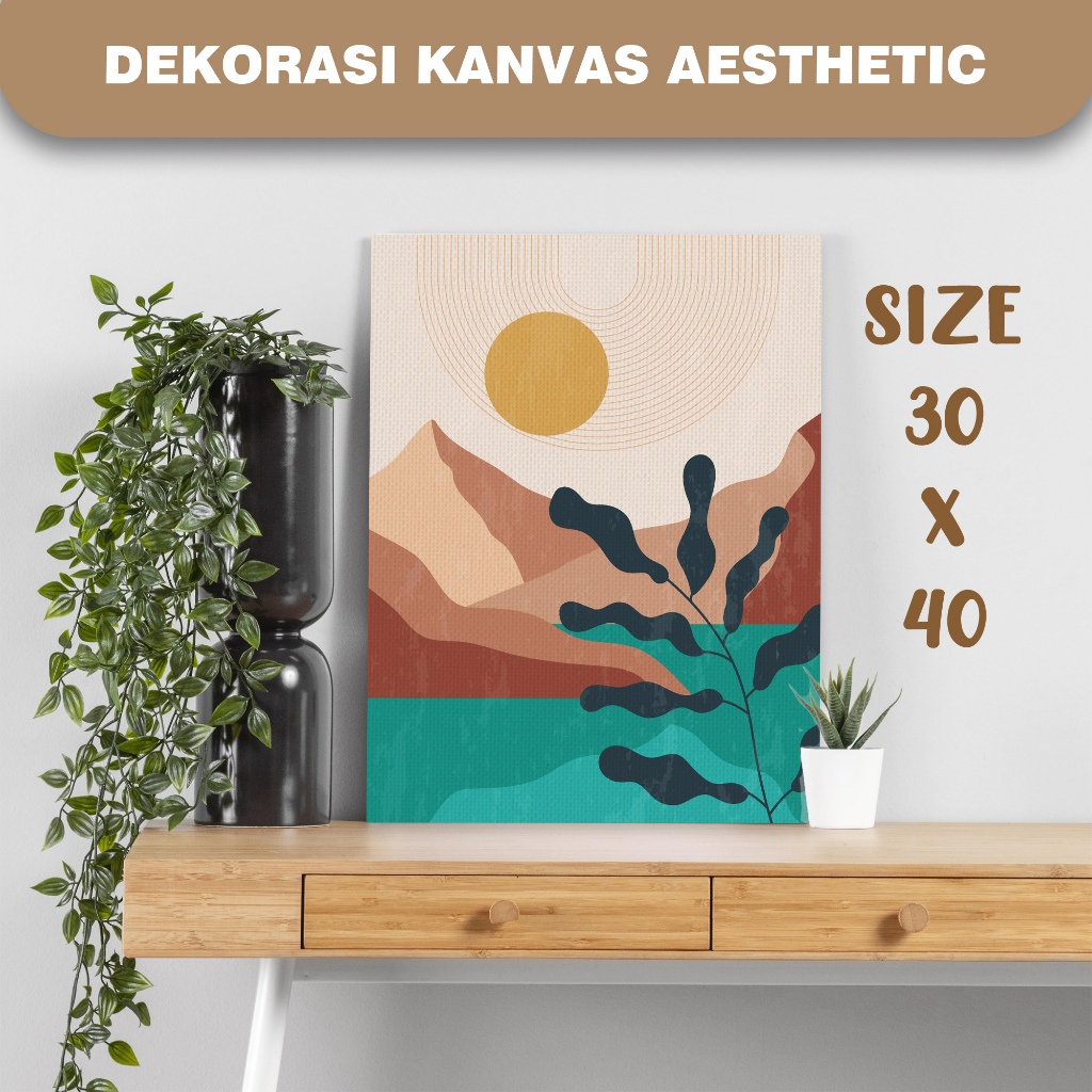 DJOERAGAN CETAK | Dekorasi Hiasan Dinding Aesthetic Murah Pajangan Lukisan Kanvas Besar 30x40 cm Unt