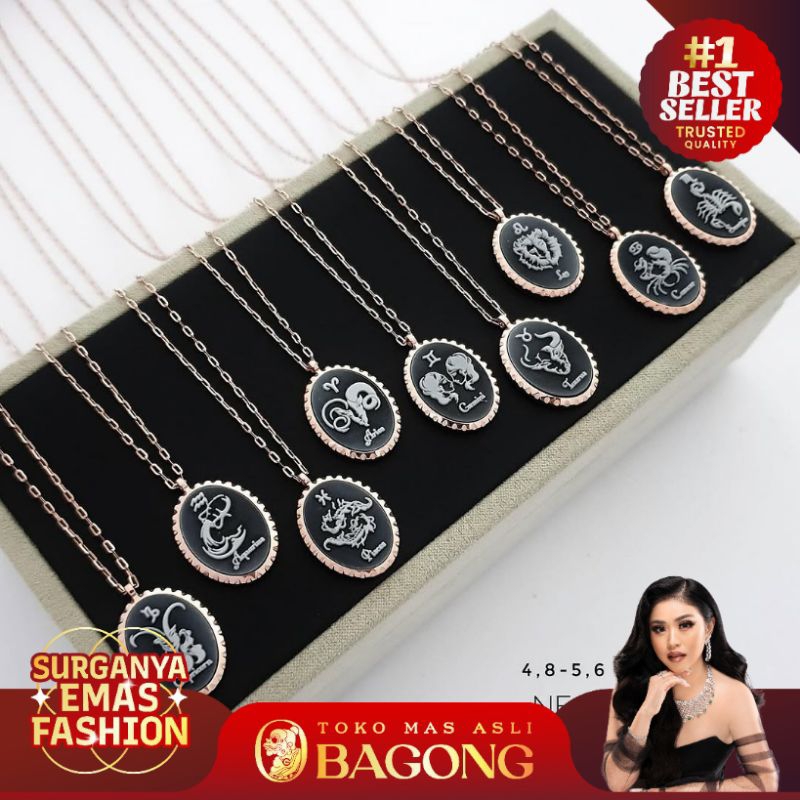 KALUNG FASHION ZODIAC 17K/750-ASLI BAGONG GOLD BAGONG EMAS