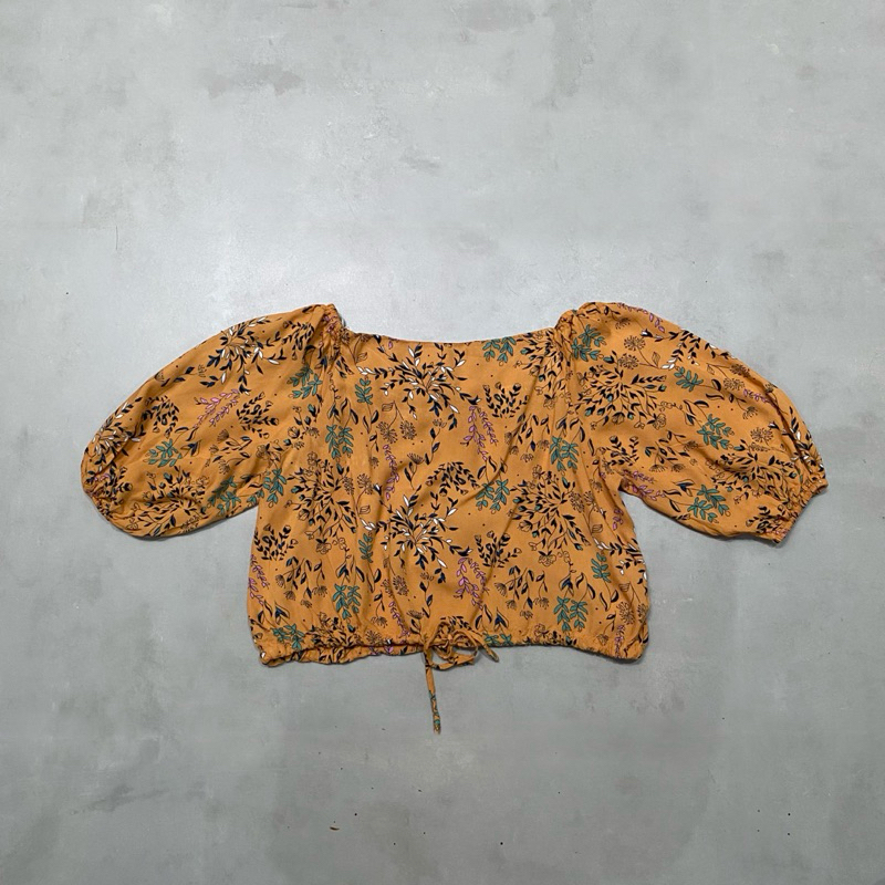 'COLORBOX' Blouse/Offshoulder Crop Orange Floral
