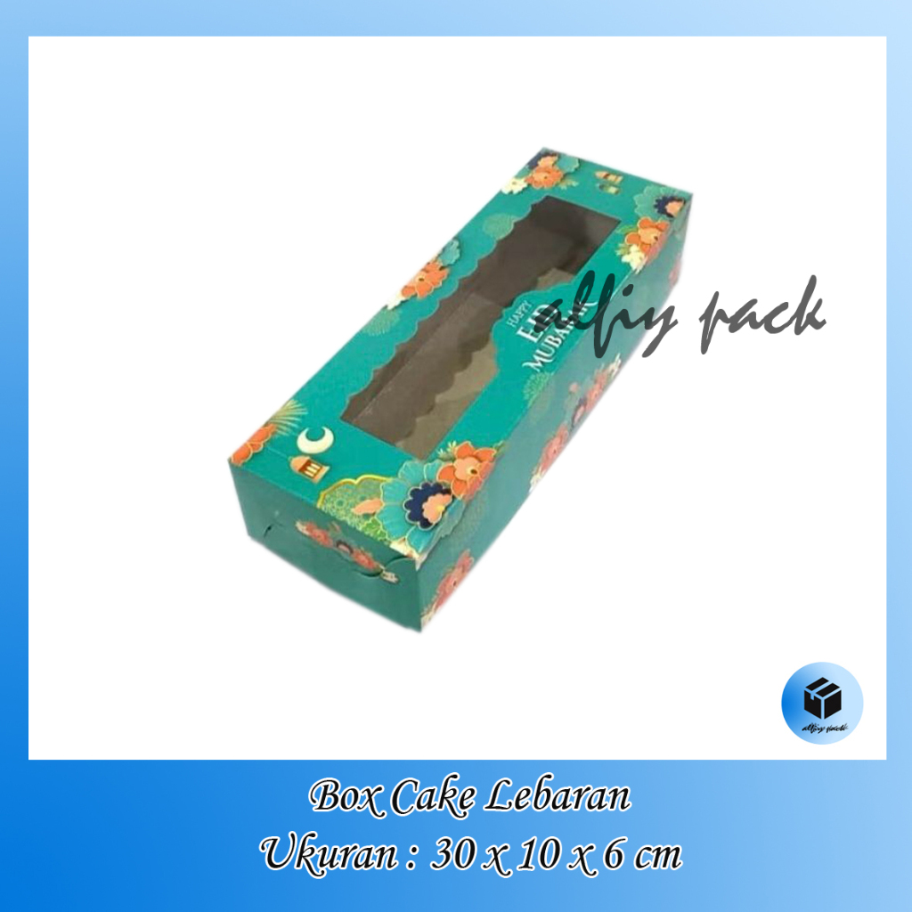 

1pack isi 10pcs BOX ROLL CAKE LEBARAN IDUL FITRI 30x10x6 CM DUS BOLU GULUNG KOTAK KUE BROWNIES BOGUL