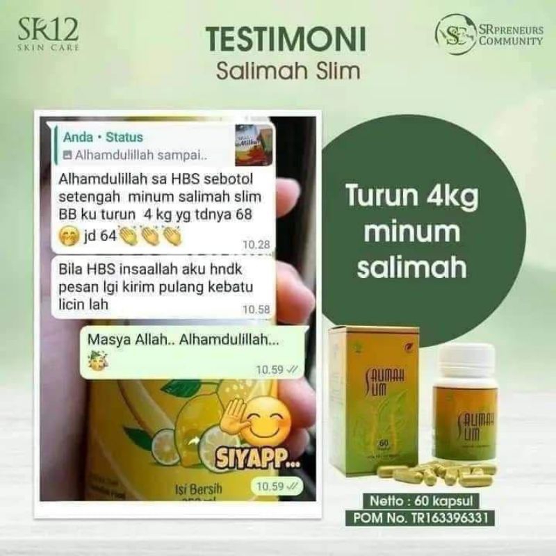 

salimah slim/Vco kapsul/ paket pelakor SR12/ Diet herbal SR12