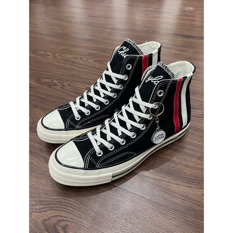 Converse Chuck 70s High Vintage Black White Red Egret (RESMI PT. MAP)
