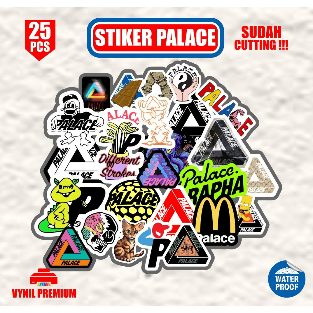 

stiker pack isi 25pcs stiker brand palace sudah terpotong