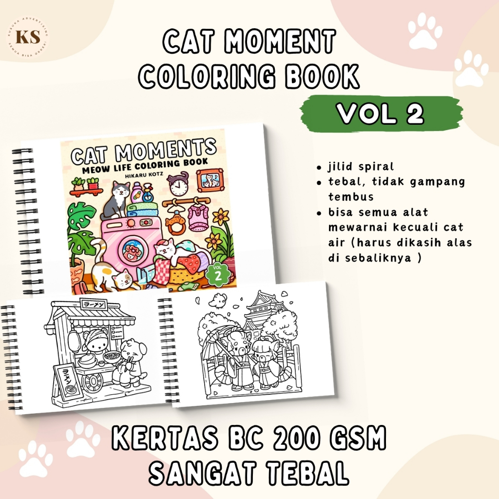 

Coloring Book Aesthetic For Kids And Adults CAT MOMENTS VOL 2 Buku Mewarnai Remaja Dewasa Kertas Tebal