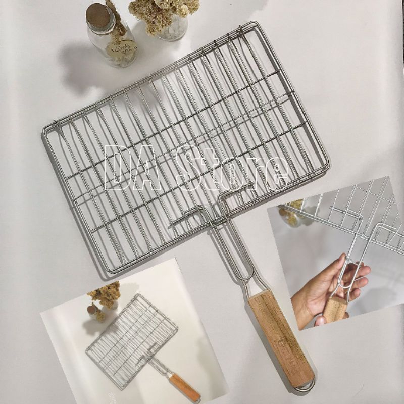 Panggangan Ayam Bakar/Ikan Bakar jepit Tebal / Panggangan ayam/ikan bakar anti lengket/ pemanggang J