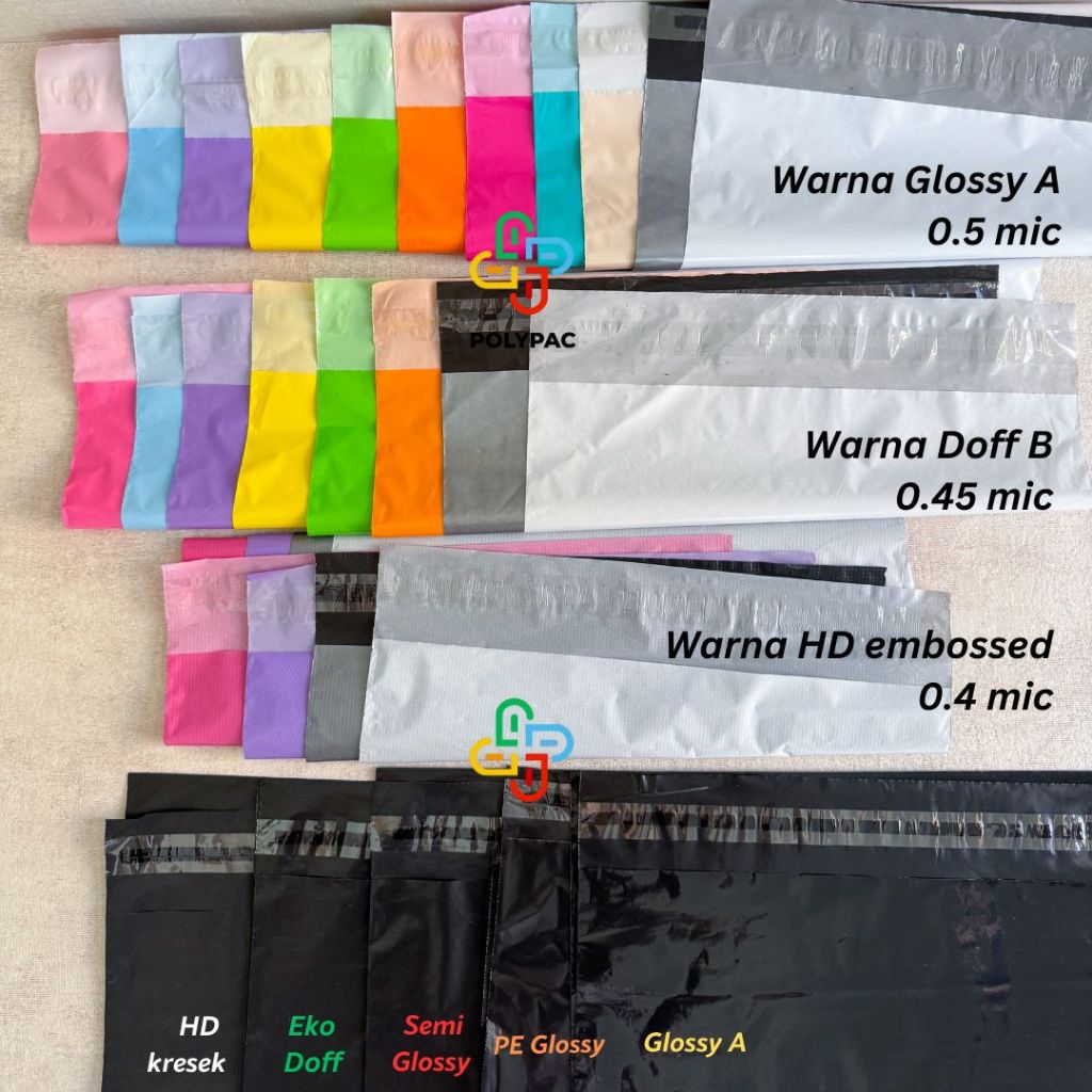 

HJK Polymailer HITAM GLOSSY [30x50] isi 100 pc - Polymailer Hitam Premium