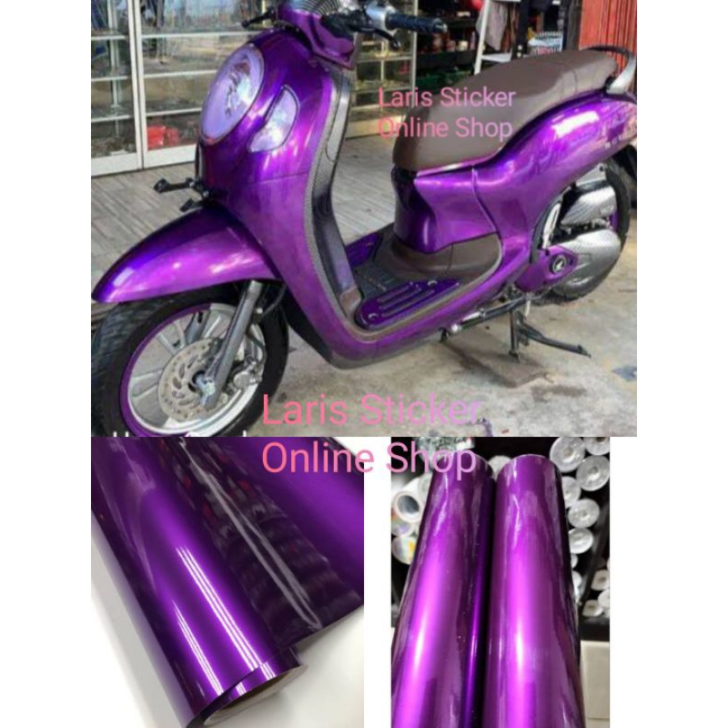 Skotlet Stiker Warna Ungu Candy Metalik