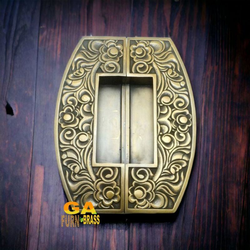 Pull Handle/Gagang Pintu Rumah Motif Ukir Barong Kuningan Classic/Handle Pintu Rumah Classic