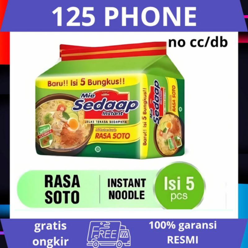 

Sedaap Mie Instant Kuah Rasa Soto Kemasan Bag isi 5