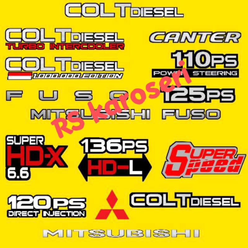 stiker miniatur truk canter