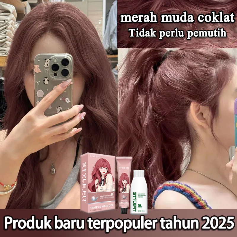 【Obral Panas 2025】STYLE FIT Coklat pink Cat rambut 200ml Menangani masalah warna tak menonjol（pewarn