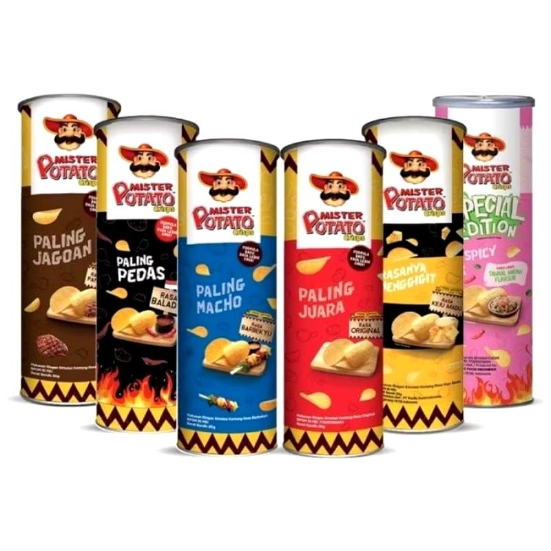 

Mister Potato Crips Kripik Kentang All Varian 80gr exp Panjang 8/9 2025