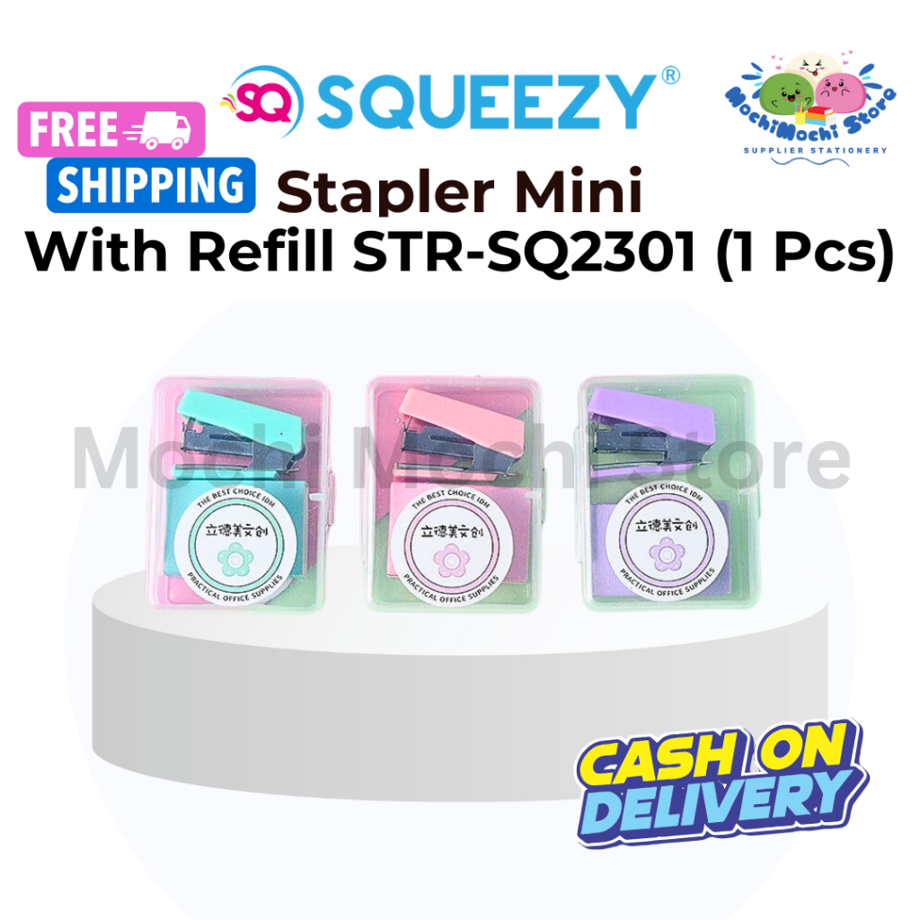 

PER PCS Stapler Mini Set With Refill Staples STR-SQ2301 | Stapler Mini + Isi Staples | Staples + Isi Staples Mini Binder Stationery