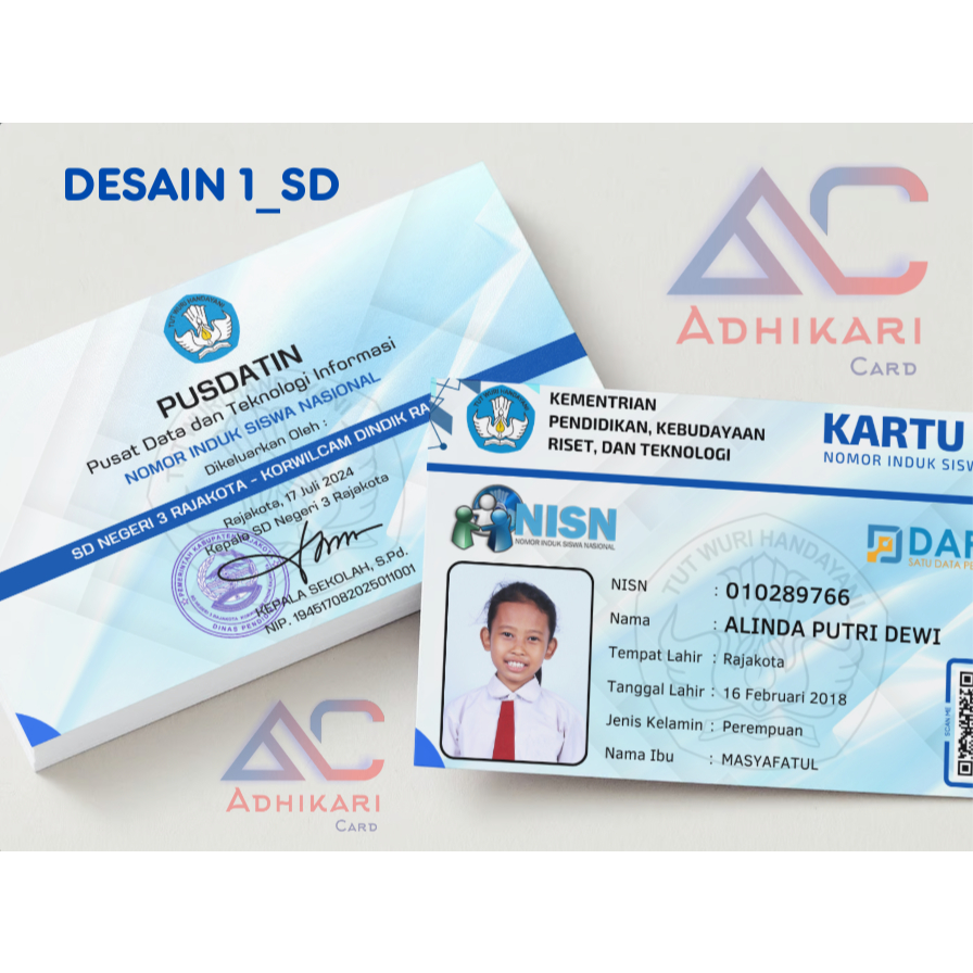 

CETAK KARTU NISN SISWA SD Desain 1