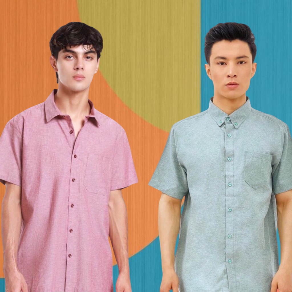 Kemeja Lengan Panjang Pria Pendek V4 CLASSIC Bahan Katun Untuk Pria Berkualitas