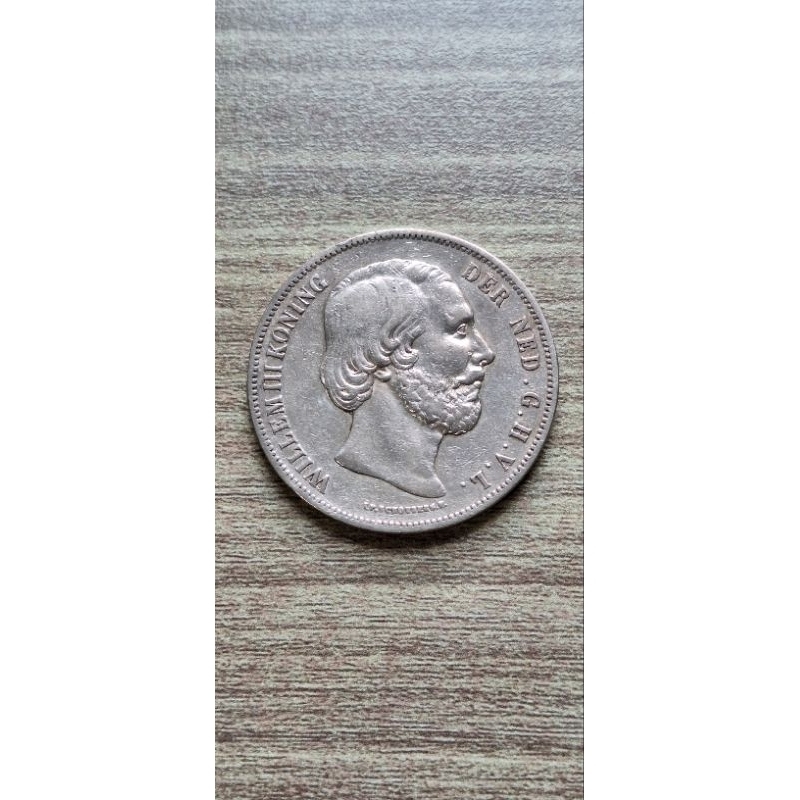 Koin Perak 2.5 Gulden Willem III tahun 1850