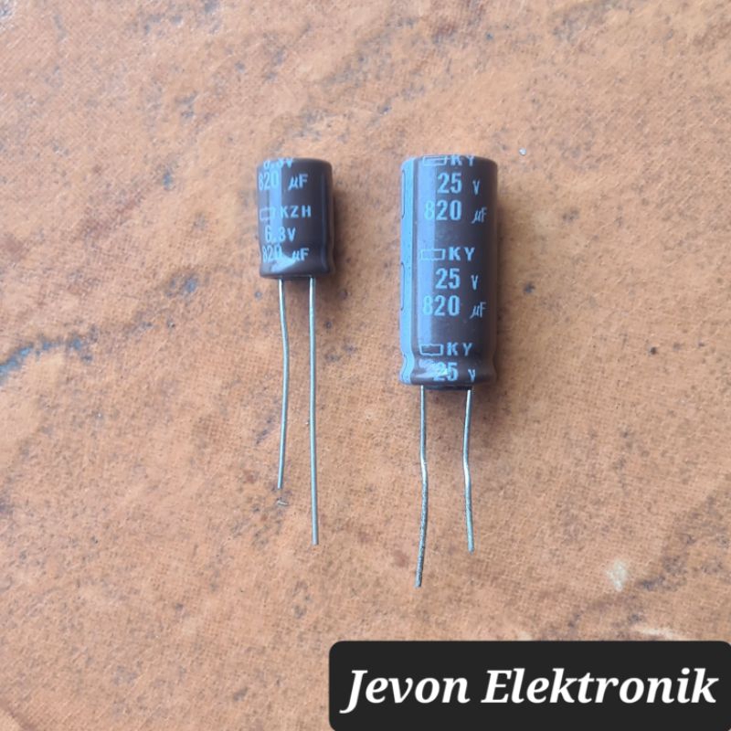 Capasitor Elco 820 uf 6,3 25 v volt kapasitor elko 820uf 6,3v 25v 6.3 6.3v