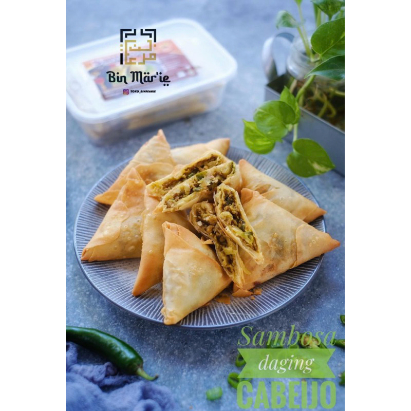 

frozen sambosa/samosa daging cabe hijau isi 10/pack