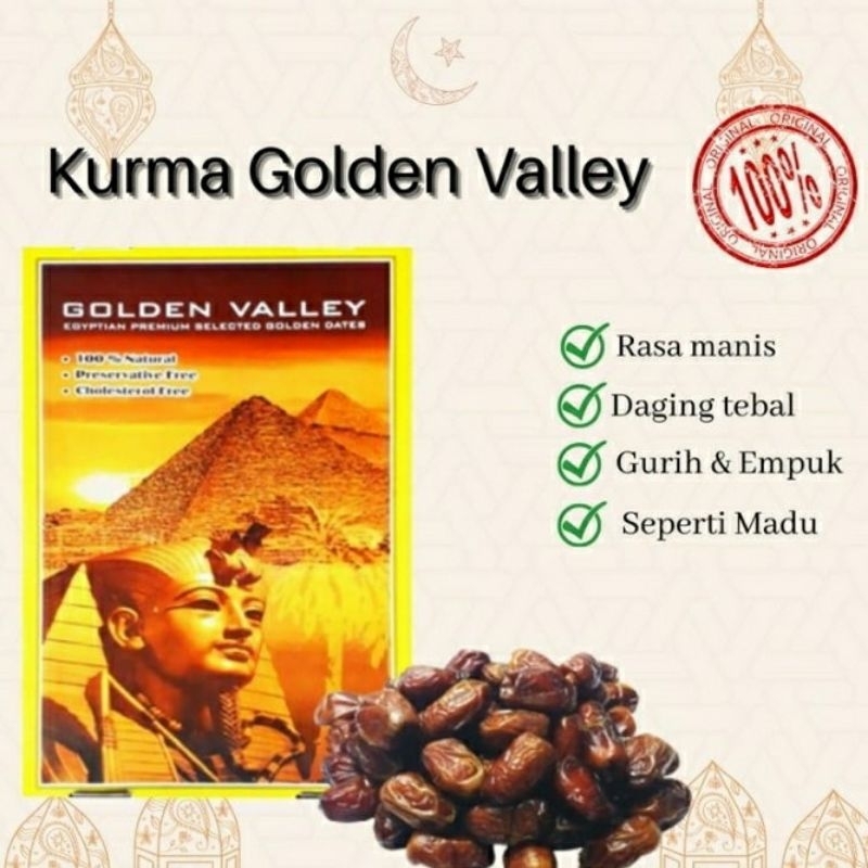 

(500gr) Kurma Mesir golden valley manis legit exp 2026