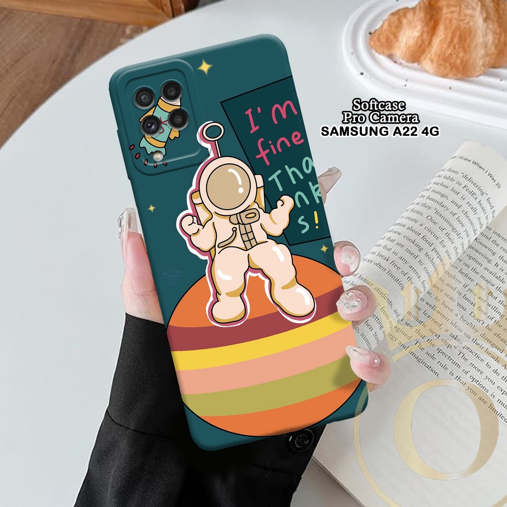 Softcase Samsung Galaxy A22 4G - ORORA - Casing Samsung Galaxy A22 4G - Motif case Astronot - softca