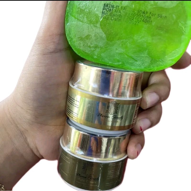 phonna beauty malam+malam sabun oval hijau | dua pic night cream+ sabun oval hijau