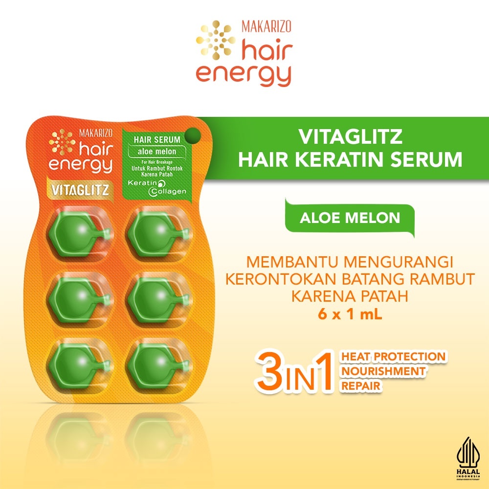 Makarizo Hair Energy Vitaglitz | Hair Serum Aloe Melon | Keratin Collagen